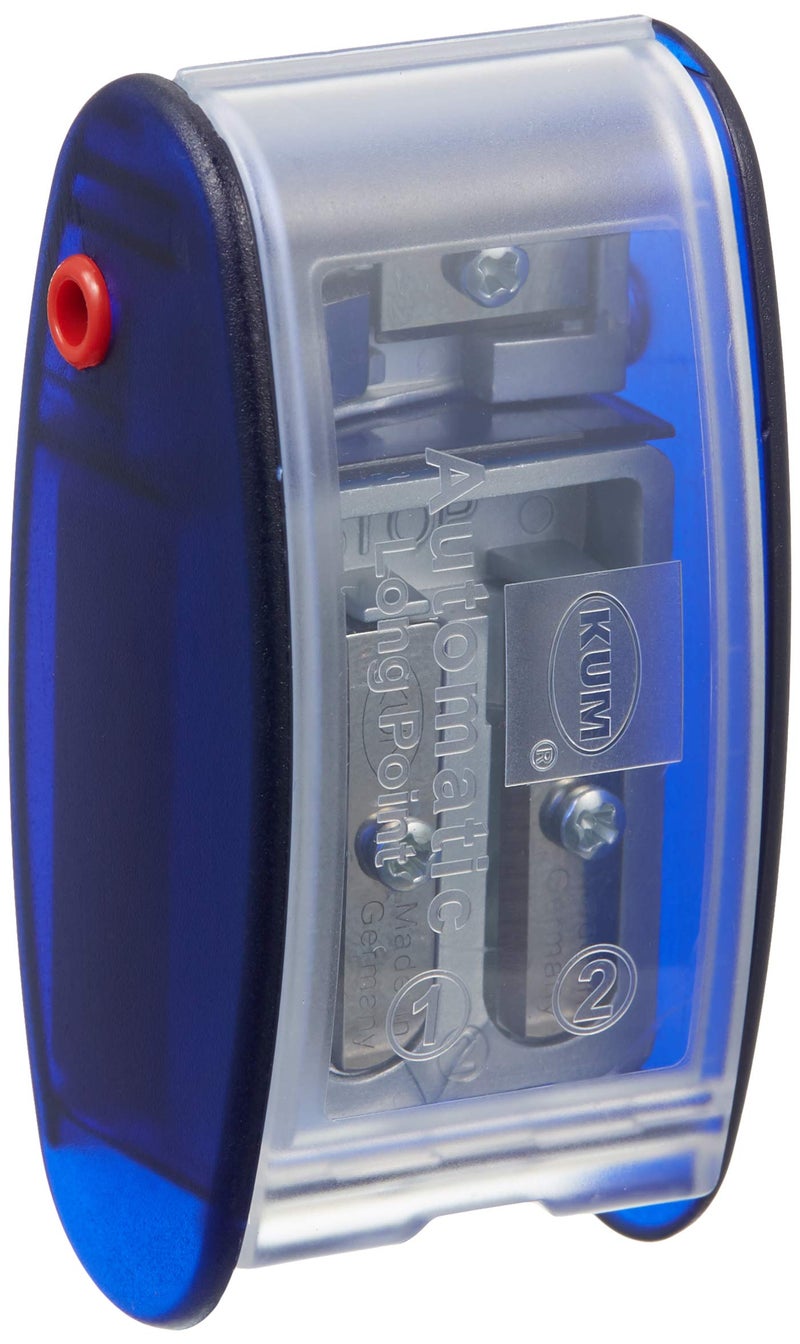 Kum AS2M (1053121), Long Point Sharpener, sharpens in 2 steps; 2 spare blades includes. With lead pointers for 2 mm and 3.2 mm. BLUE only - Image 1